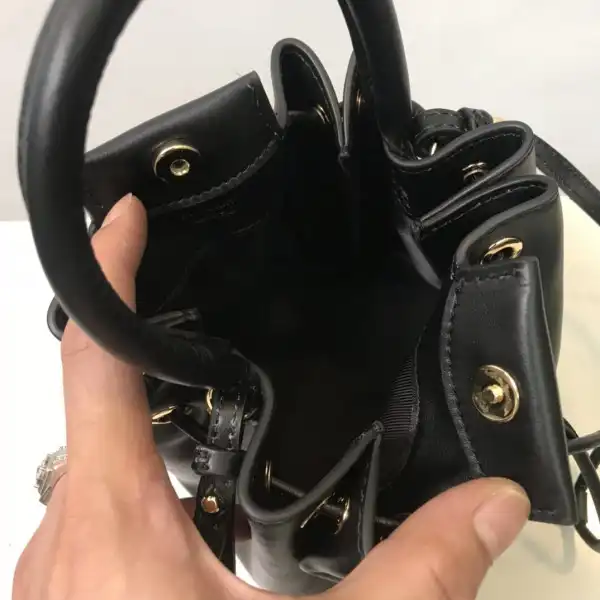 BURBERRY BMonogram Motif Leather Bucket Bag