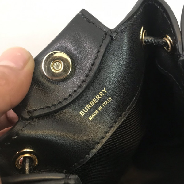 HOT SALE BURBERRY BMonogram Motif Leather Bucket Bag