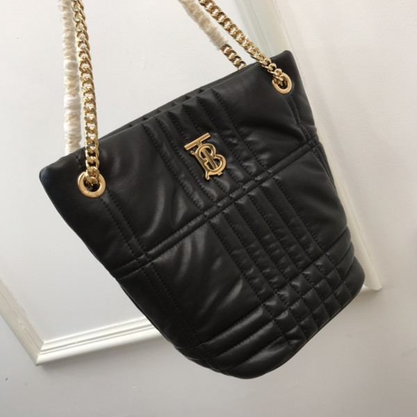 HOT SALE BURBERRY Small Quilted Lambskin Lola Bucket Bag