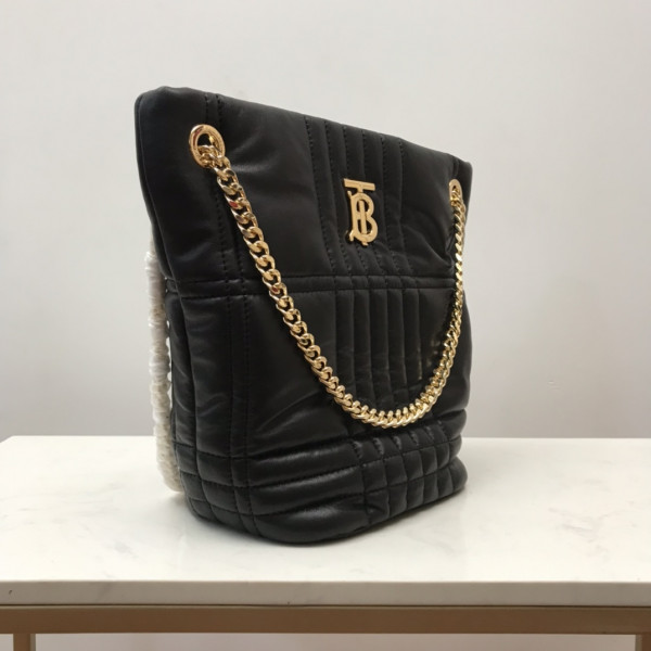 HOT SALE BURBERRY Small Quilted Lambskin Lola Bucket Bag