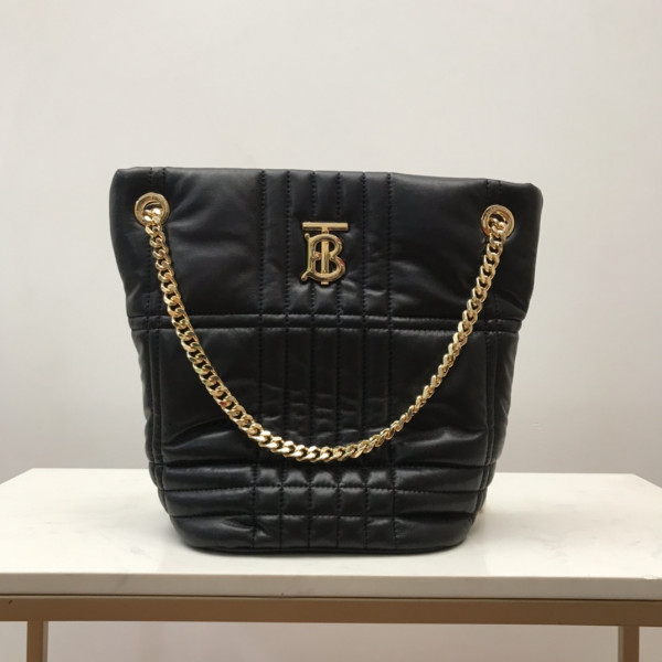 HOT SALE BURBERRY Small Quilted Lambskin Lola Bucket Bag