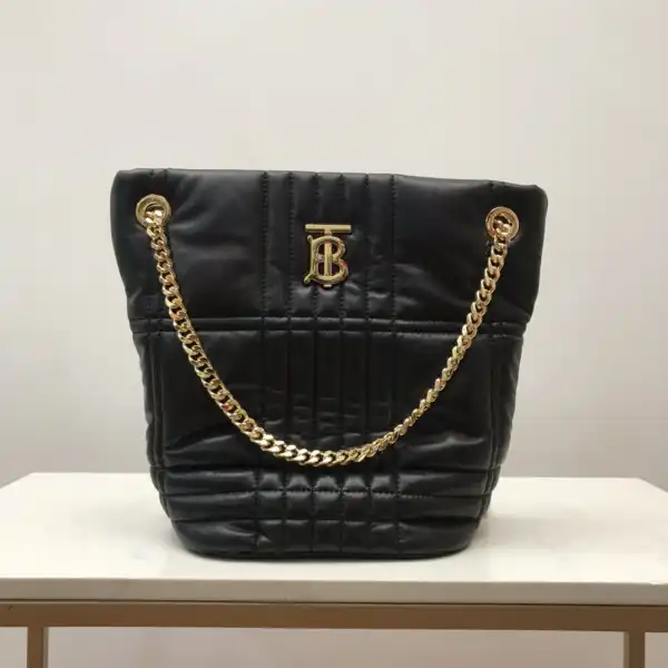 BURBERRY Small Quilted Lambskin Lola Bucket Bag