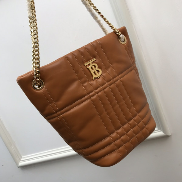 HOT SALE BURBERRY Small Quilted Lambskin Lola Bucket Bag