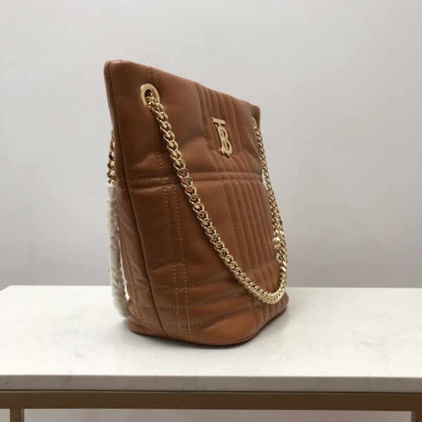 HOT SALE BURBERRY Small Quilted Lambskin Lola Bucket Bag