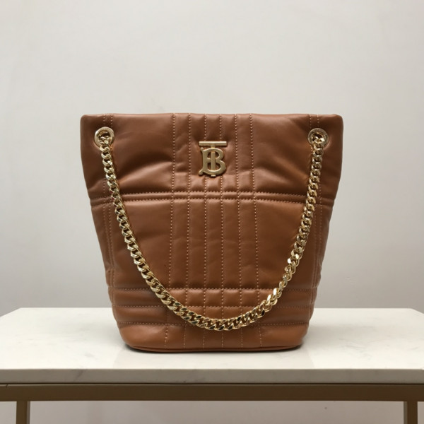 HOT SALE BURBERRY Small Quilted Lambskin Lola Bucket Bag