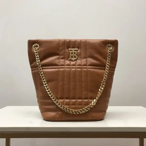 BURBERRY Small Quilted Lambskin Lola Bucket Bag