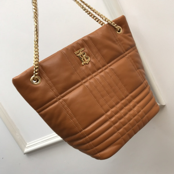 HOT SALE BURBERRY Medium Quilted Lambskin Lola Bucket Bag