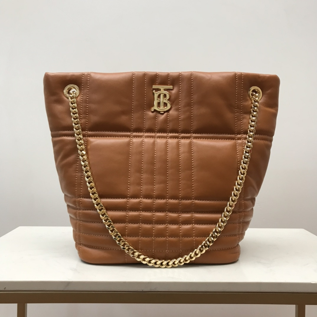 HOT SALE BURBERRY Medium Quilted Lambskin Lola Bucket Bag