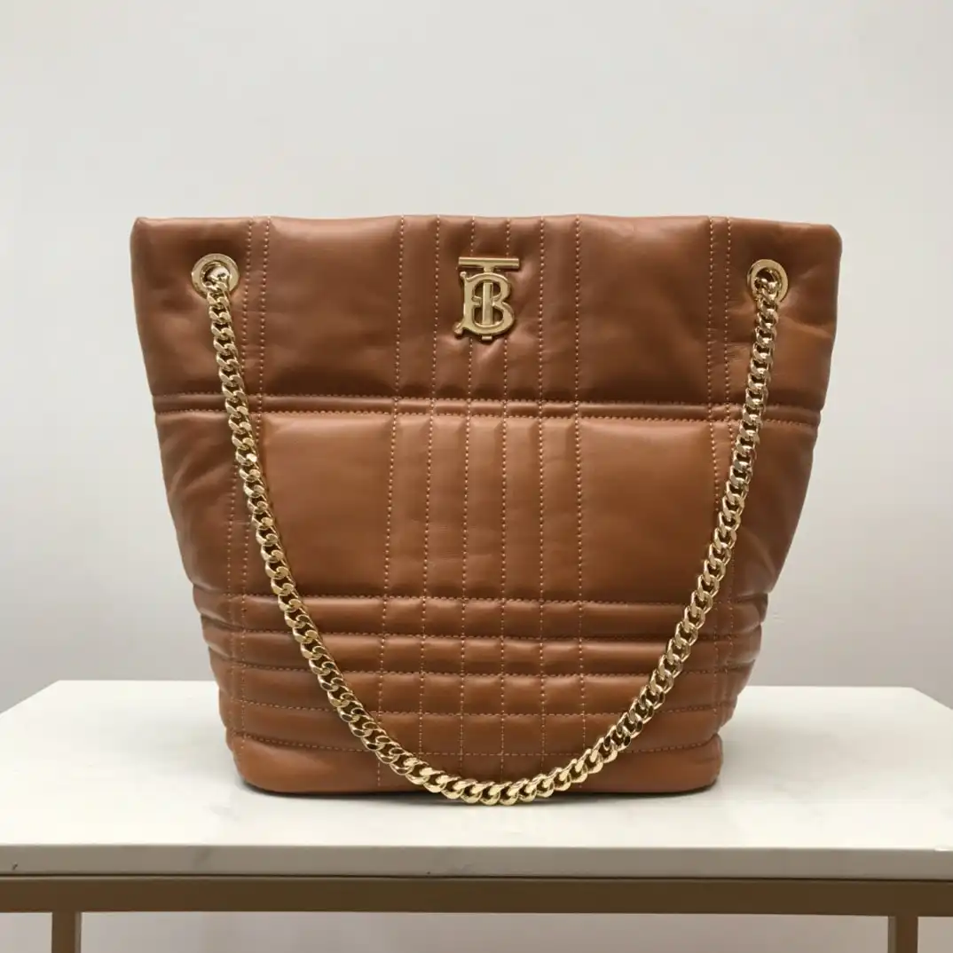 BURBERRY Medium Quilted Lambskin Lola Bucket Bag