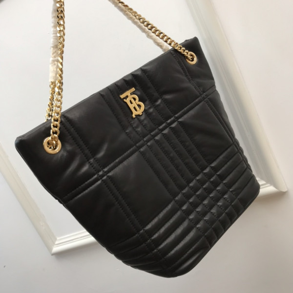 HOT SALE BURBERRY Medium Quilted Lambskin Lola Bucket Bag