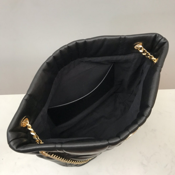 HOT SALE BURBERRY Medium Quilted Lambskin Lola Bucket Bag