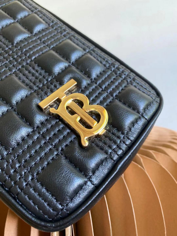 HOT SALE BURBERRY Quilted Lambskin Lola Pouch with Chain Strap