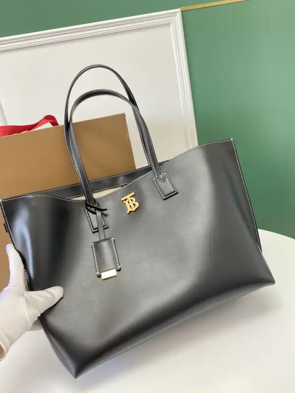 BURBERRY Medium Monogram Motif Leather Tote