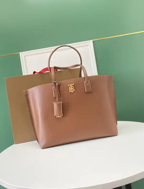 BURBERRY Medium Monogram Motif Leather Tote