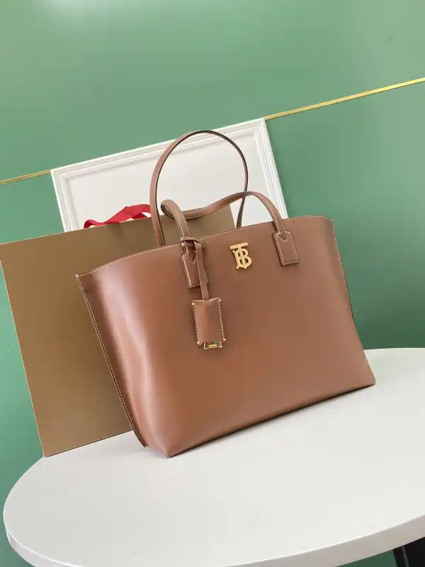 BURBERRY Medium Monogram Motif Leather Tote