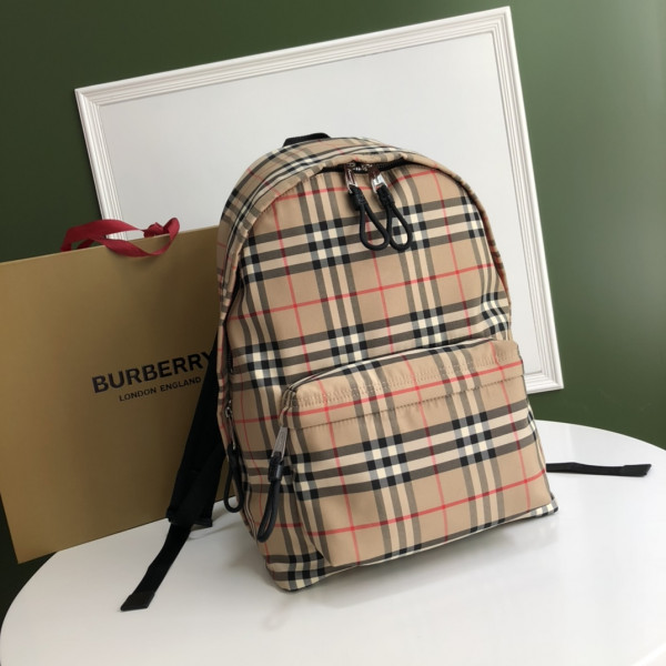 HOT SALE BURBERRY Vintage Check Nylon Backpack