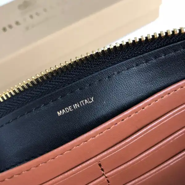 BURBERRY Monogram Stripe E-canvas and Leather Ziparound Wallet