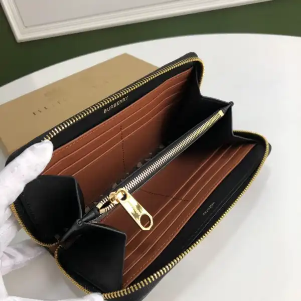 First Bag Ru BURBERRY Monogram Stripe E-canvas and Leather Ziparound Wallet