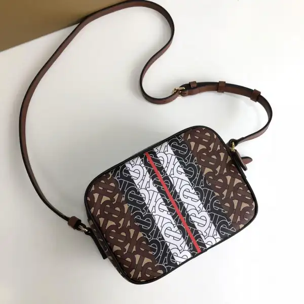 First bag ru BURBERRY Monogram Stripe E-canvas Camera Bag