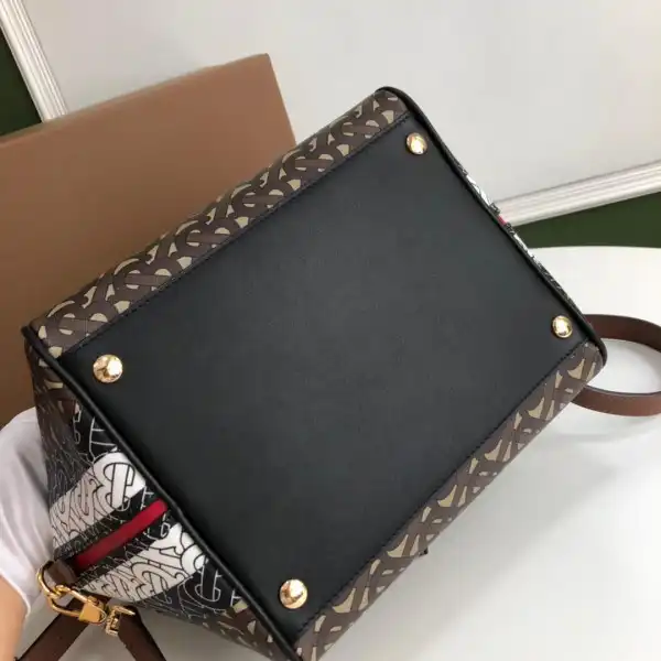 BURBERRY Small Monogram Stripe E-canvas Cube Bag