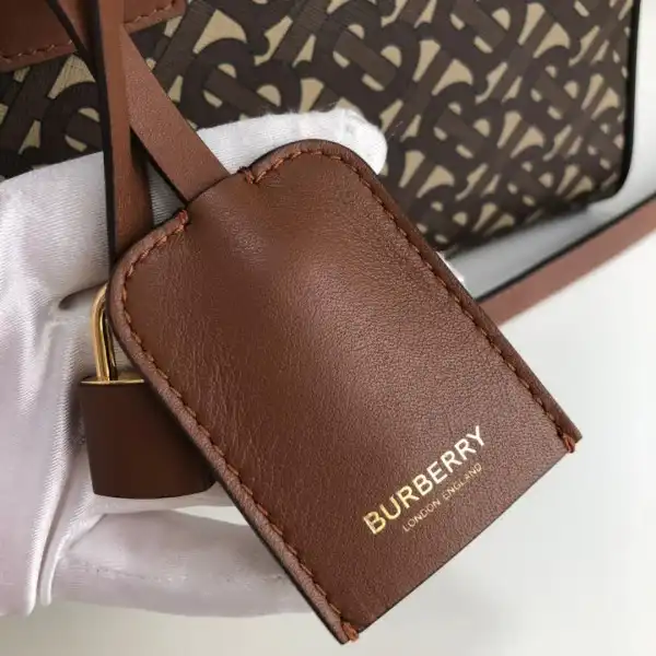 BURBERRY Small Monogram Stripe E-canvas Cube Bag