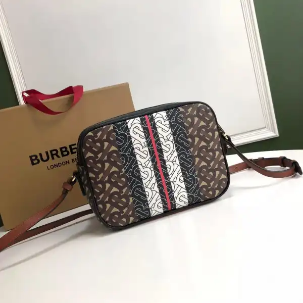 BURBERRY Medium Monogram Stripe E-canvas Camera Bag