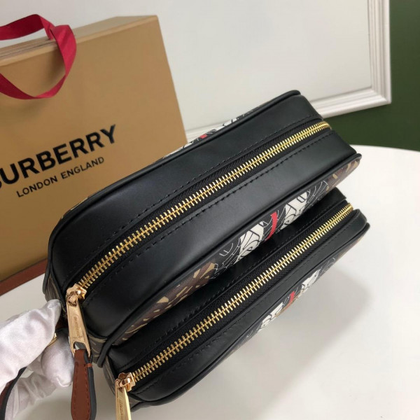 HOT SALE BURBERRY Medium Monogram Stripe E-canvas Camera Bag