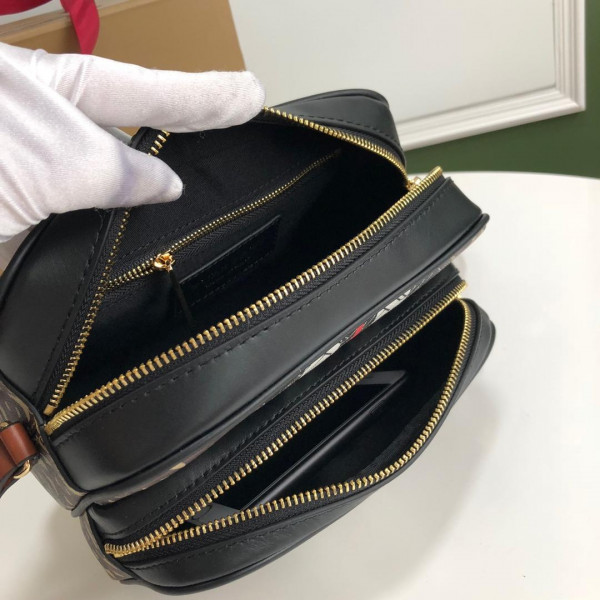 HOT SALE BURBERRY Medium Monogram Stripe E-canvas Camera Bag