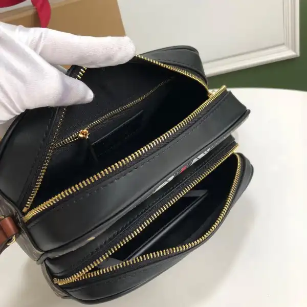 First Bag Ru BURBERRY Medium Monogram Stripe E-canvas Camera Bag