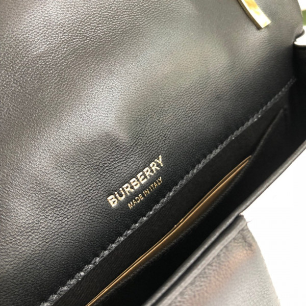 HOT SALE BURBERRY Small Quilted Check Two-tone Lambskin Lola Bag