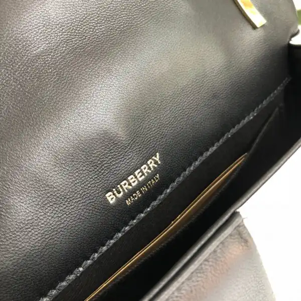 BURBERRY Small Quilted Check Two-tone Lambskin Lola Bag