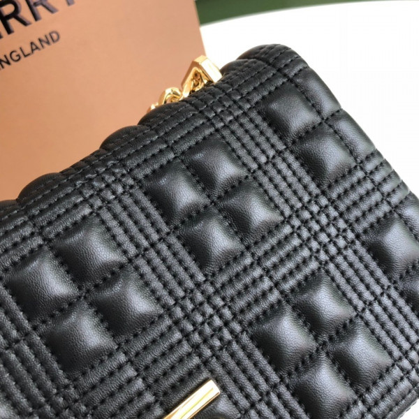 [FREE SHIPPING] BURBERRY Small Quilted Check Lambskin Lola Bag