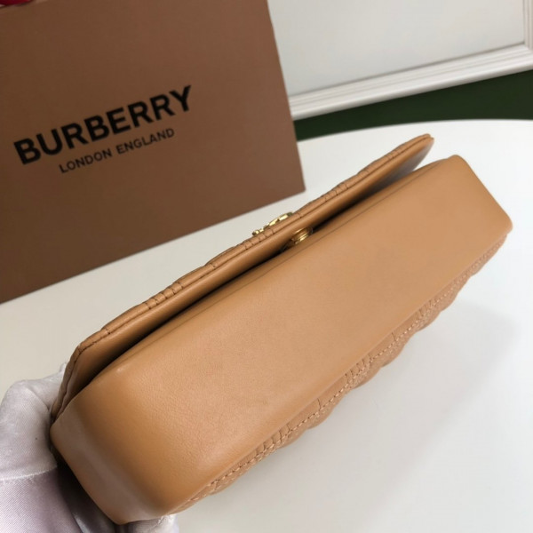 HOT SALE BURBERRY Small Quilted Check Lambskin Lola Bag