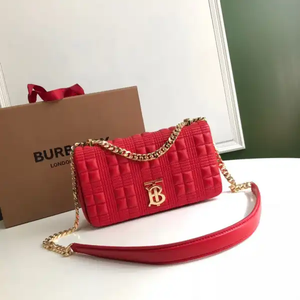 BURBERRY Small Quilted Check Lambskin Lola Bag