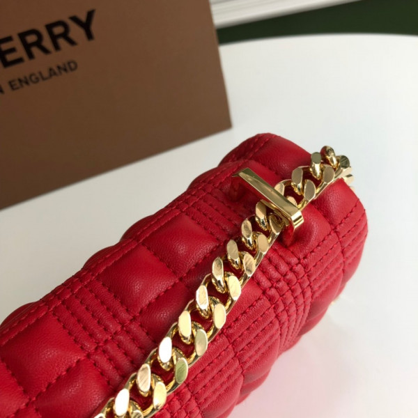 HOT SALE BURBERRY Small Quilted Check Lambskin Lola Bag