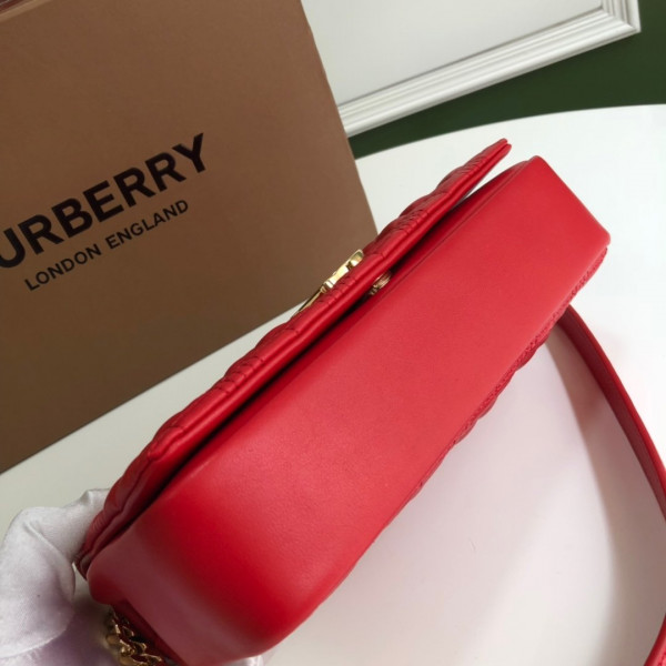 HOT SALE BURBERRY Small Quilted Check Lambskin Lola Bag