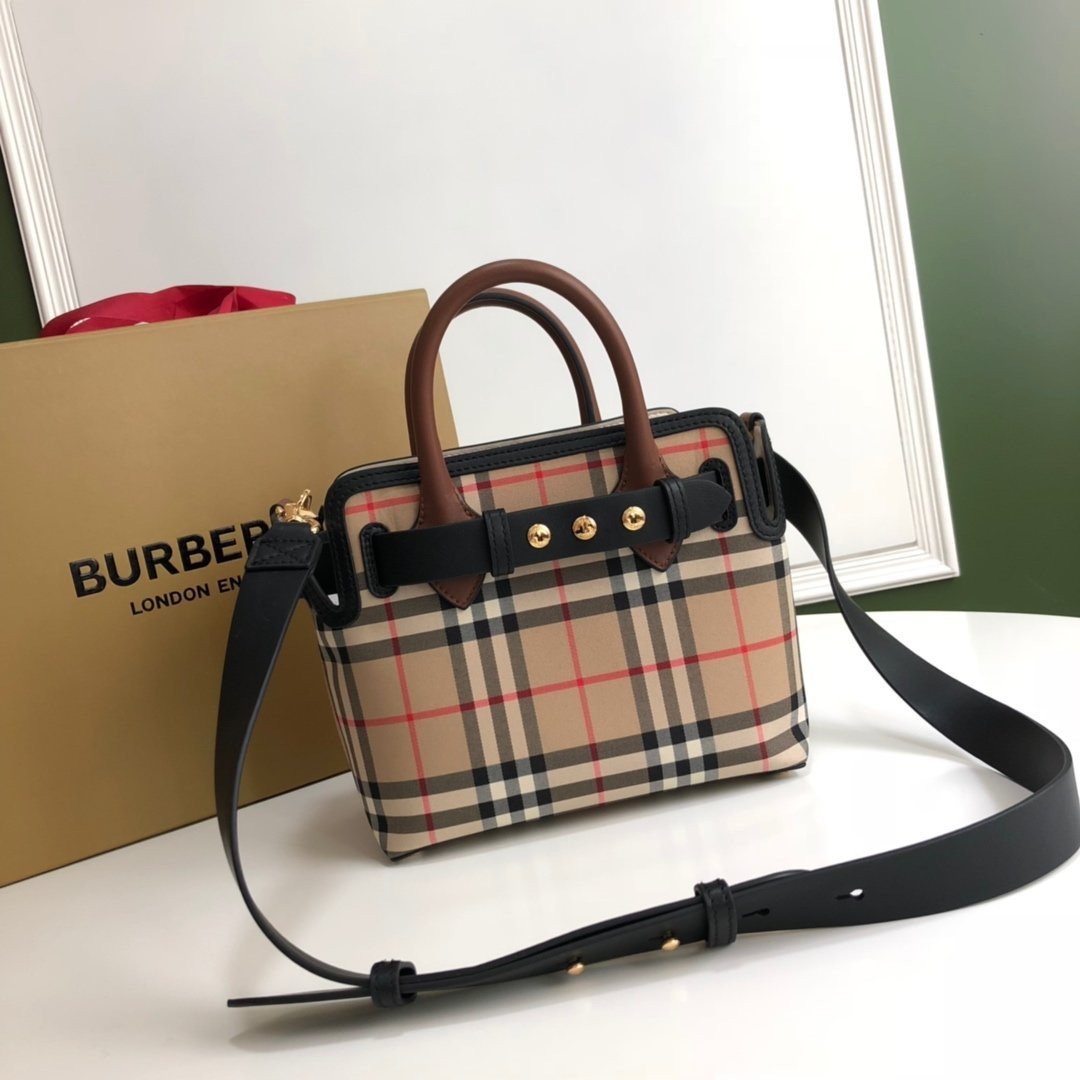 HOT SALE BURBERRY The Mini Vintage Check Triple Stud Belt Bag