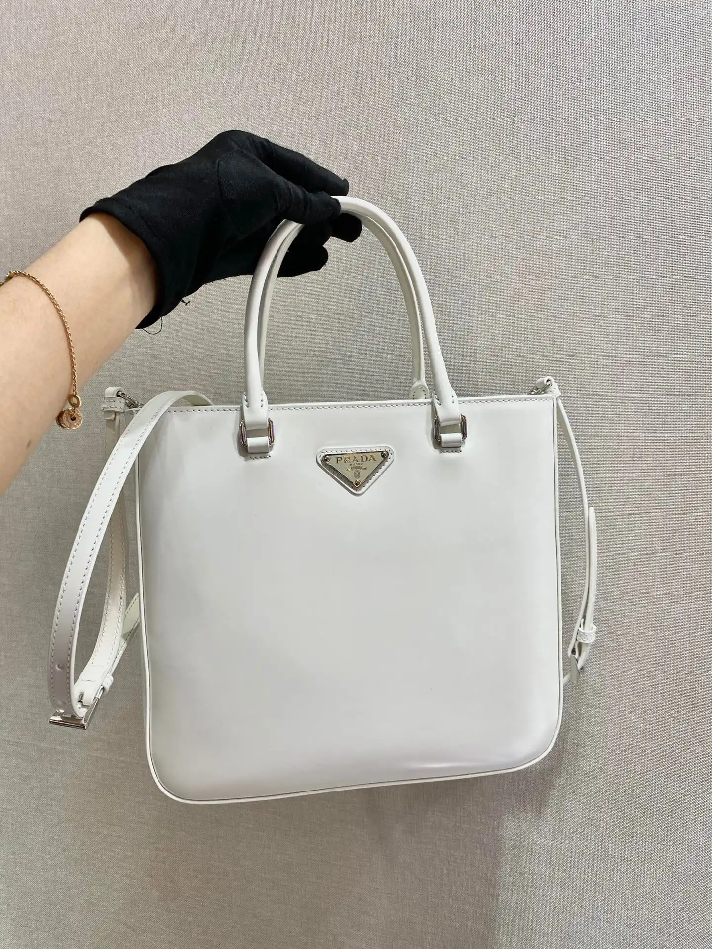 PRADA LARGE brushed leather tote