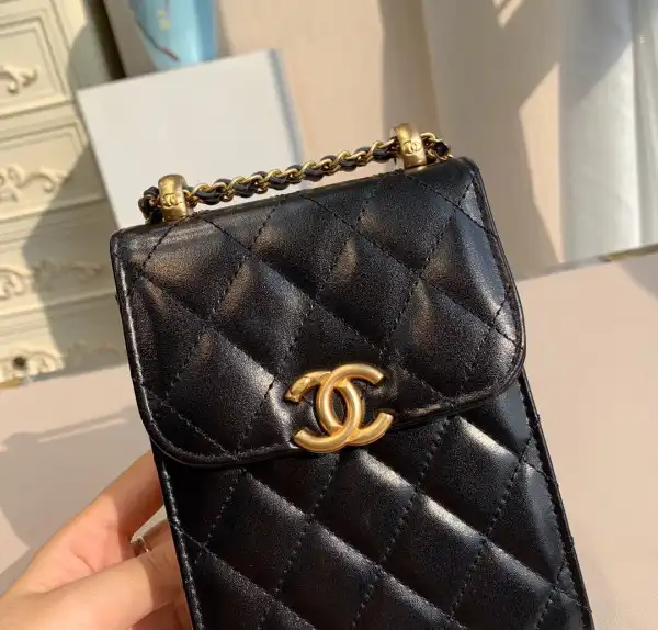 CHANEL PHONE HOLDER WITH CHAIN