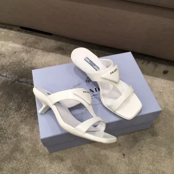 First bag ru PRADA Brushed leather high-heeled thong sandals