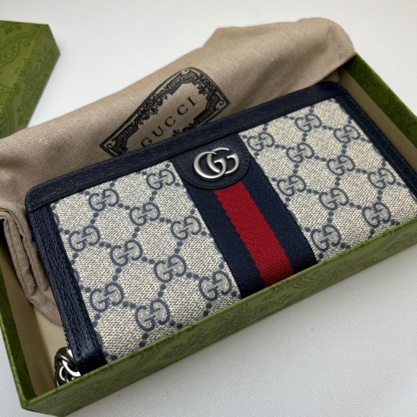 HOT SALE Gucci Ophidia GG zip around wallet