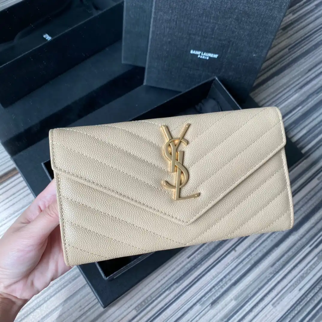 First bag ru YSL MONOGRAM LARGE FLAP WALLET