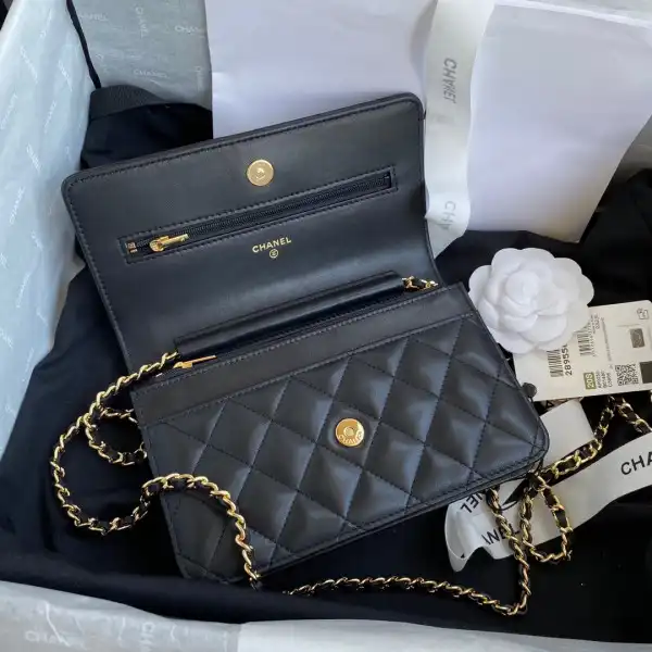 CHANEL CHAIN WALLET LAMBSKIN NEW EDITION