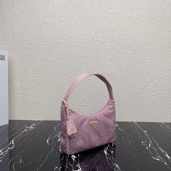 HOT SALE PRADA Satin mini-bag with artificial crystals