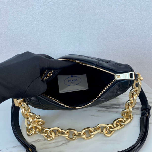 HOT SALE PRADA System nappa leather patchwork bag