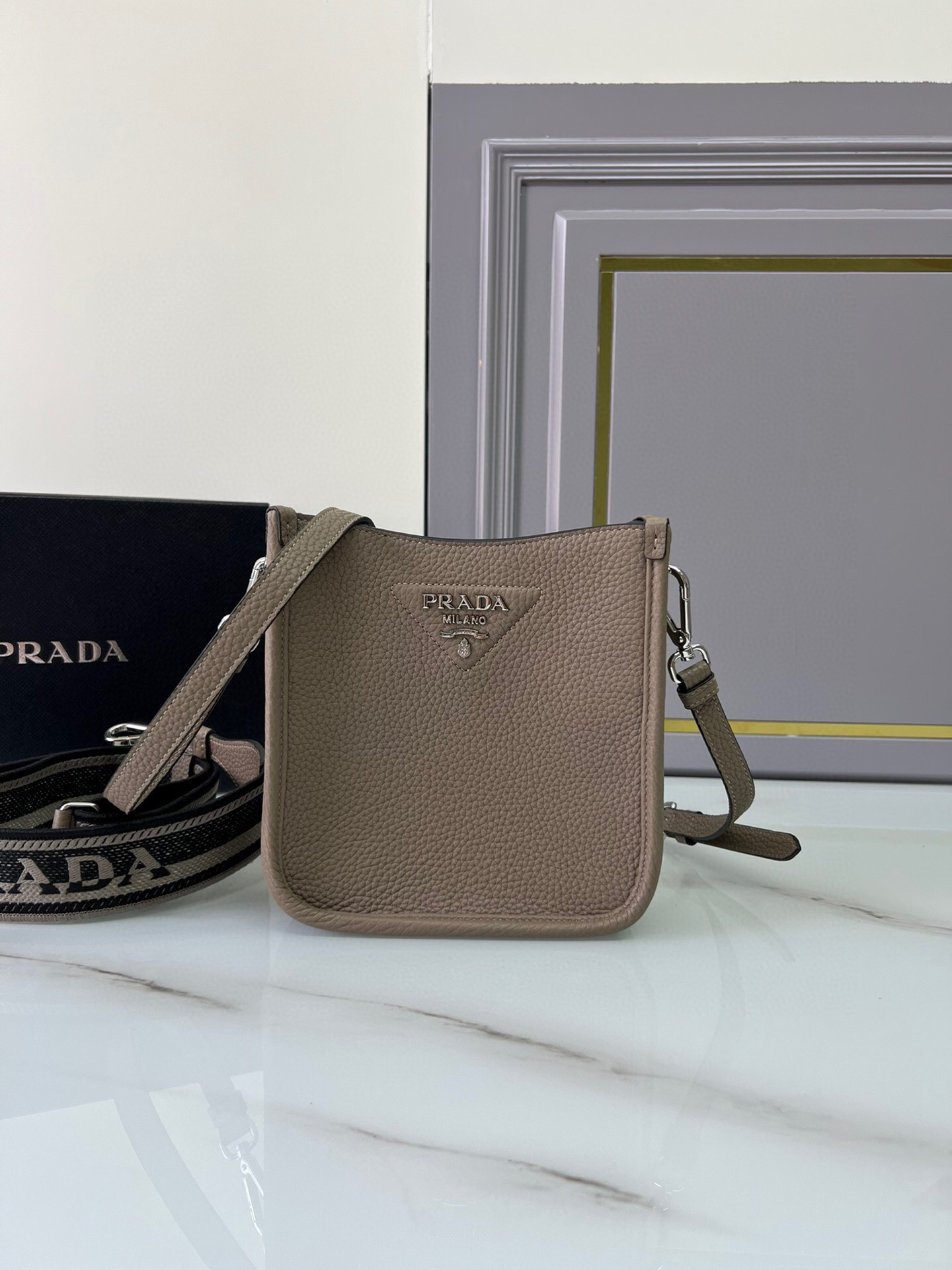 HOT SALE PRADA Leather mini shoulder bag