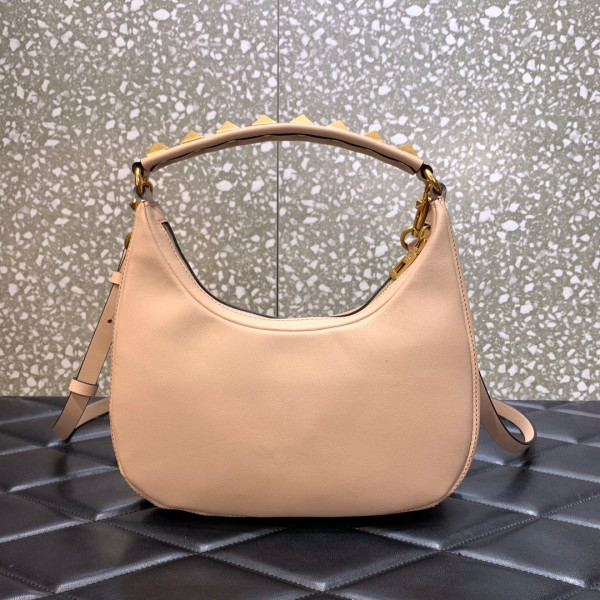 HOT SALE VALENTINO STUD SIGN CALFSKIN HOBO BAG