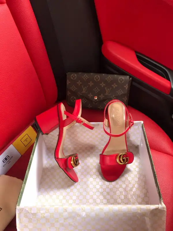 First Bag Ru GUCCI Leather mid-heel sandal