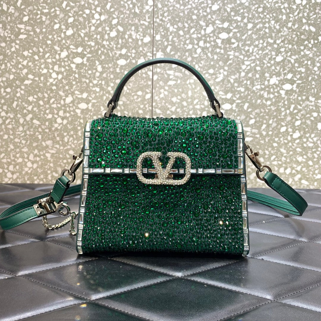 HOT SALE VALENTINO MINI VSLING HANDBAG WITH SPARKLING EMBROIDERY