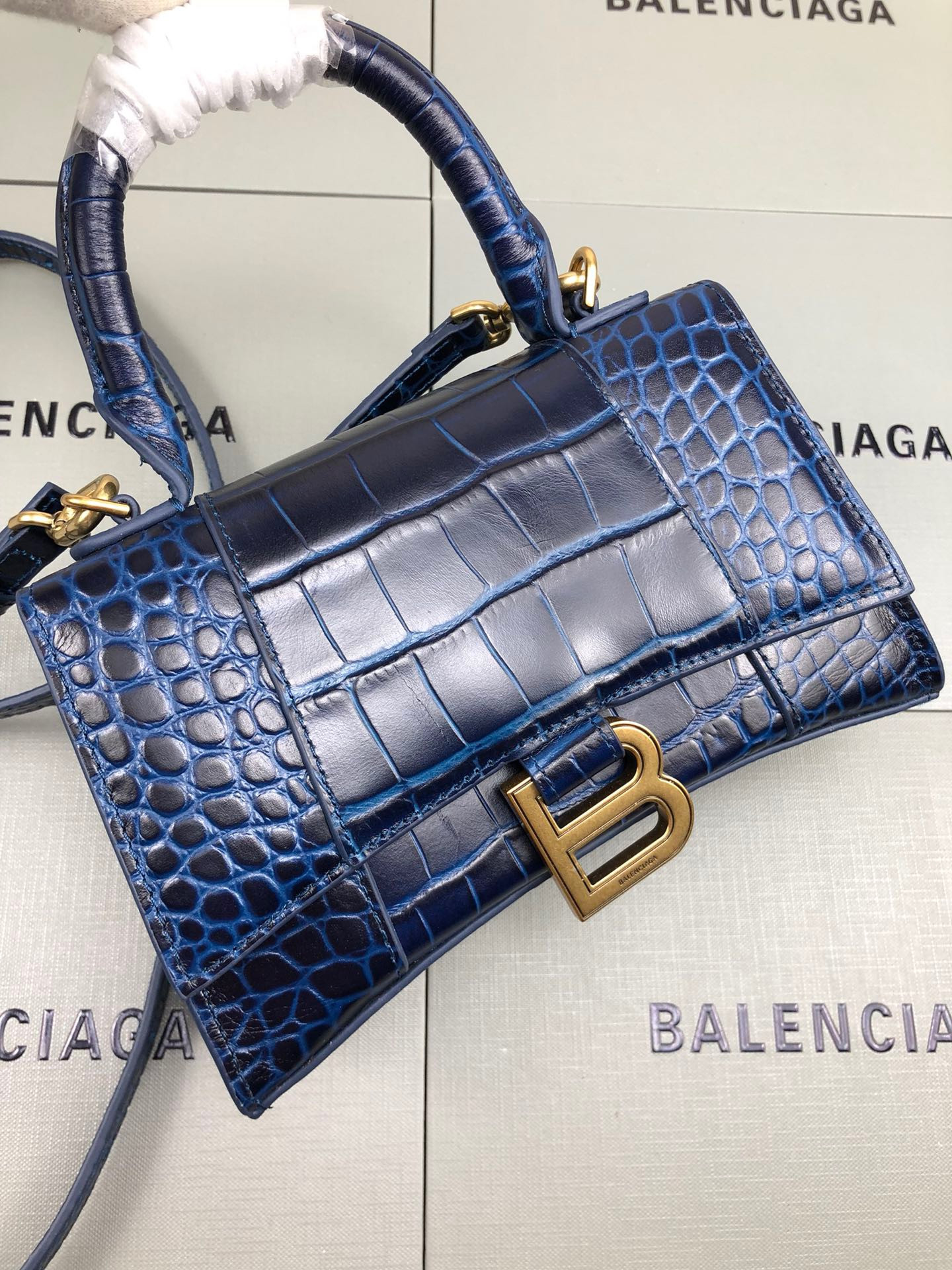 HOT SALE BALENCIAGA HOURGLASS XS TOP HANDLE BAG